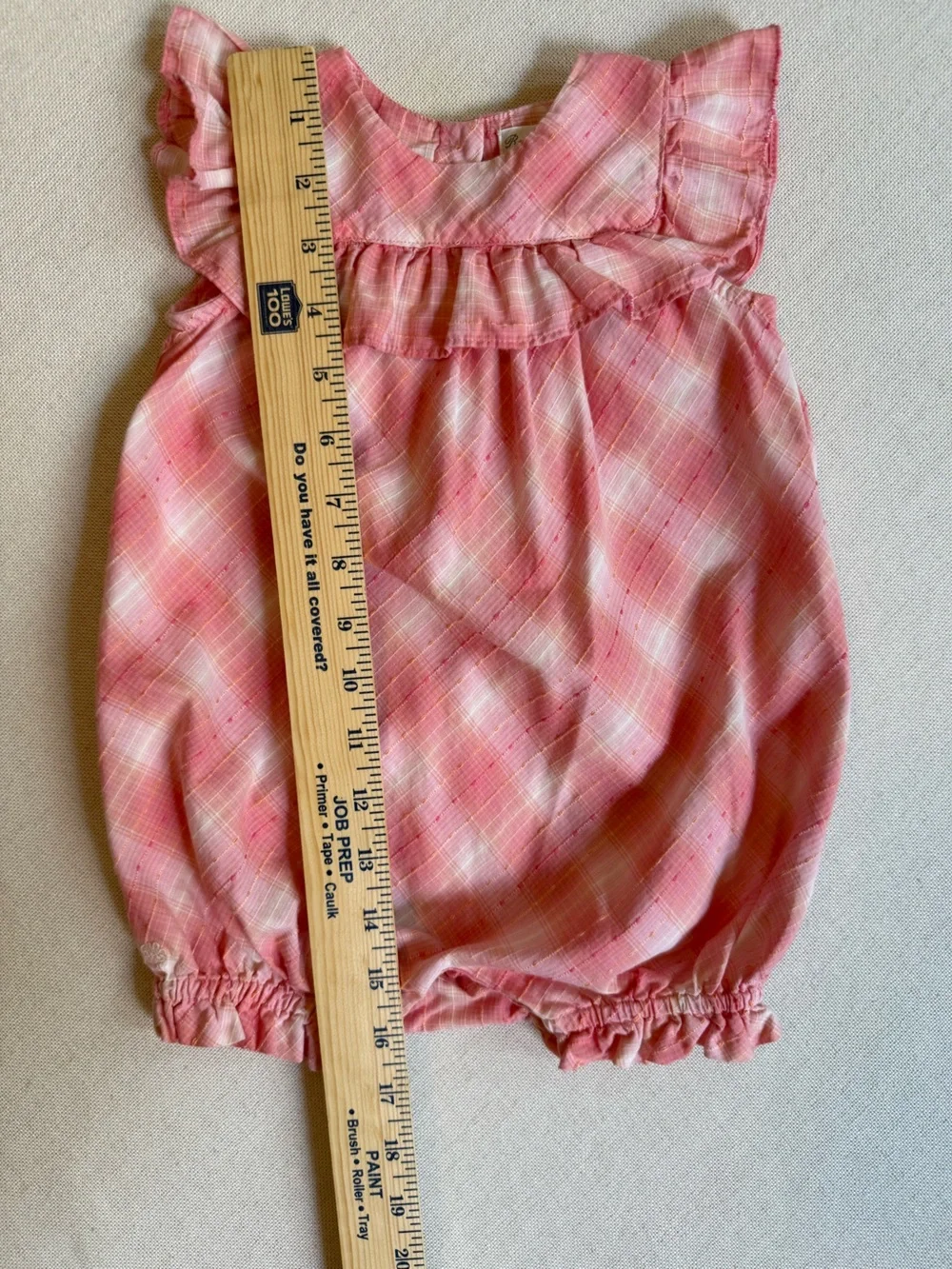 Ralph Lauren Plaid Ruffle Cotton Bubble Romper 6M